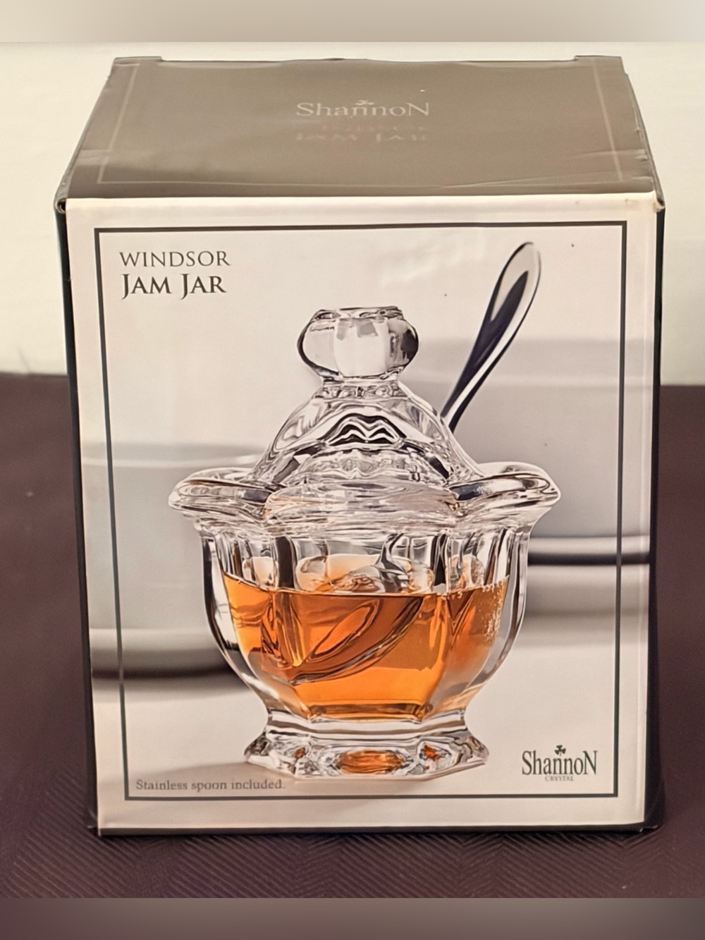Windsor Jam Jar, 3 oz. by Godinger 4.5 inches (H) × 4 (W), Clear NEW IN BOX - Picture 5 of 15